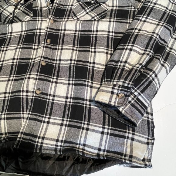 Wrangler Black & White Plaid Hooded Button Up Jacket Size XXL - Picture 6 of 13